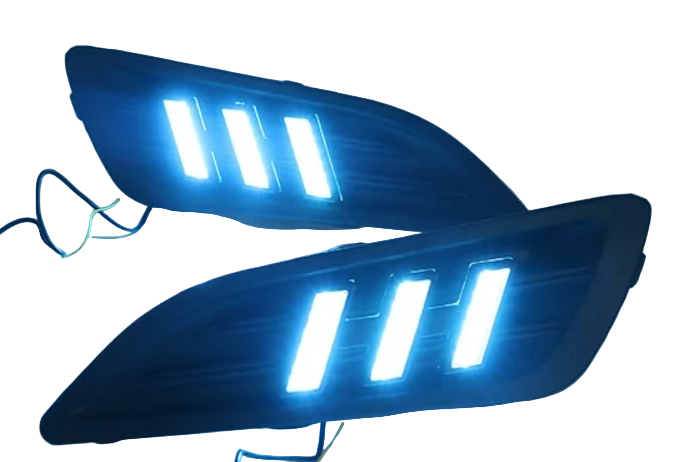 DRL Daytime Running Lights for Ford Fiesta 2013–2016 – LED Fog Lamp Covers (White)
