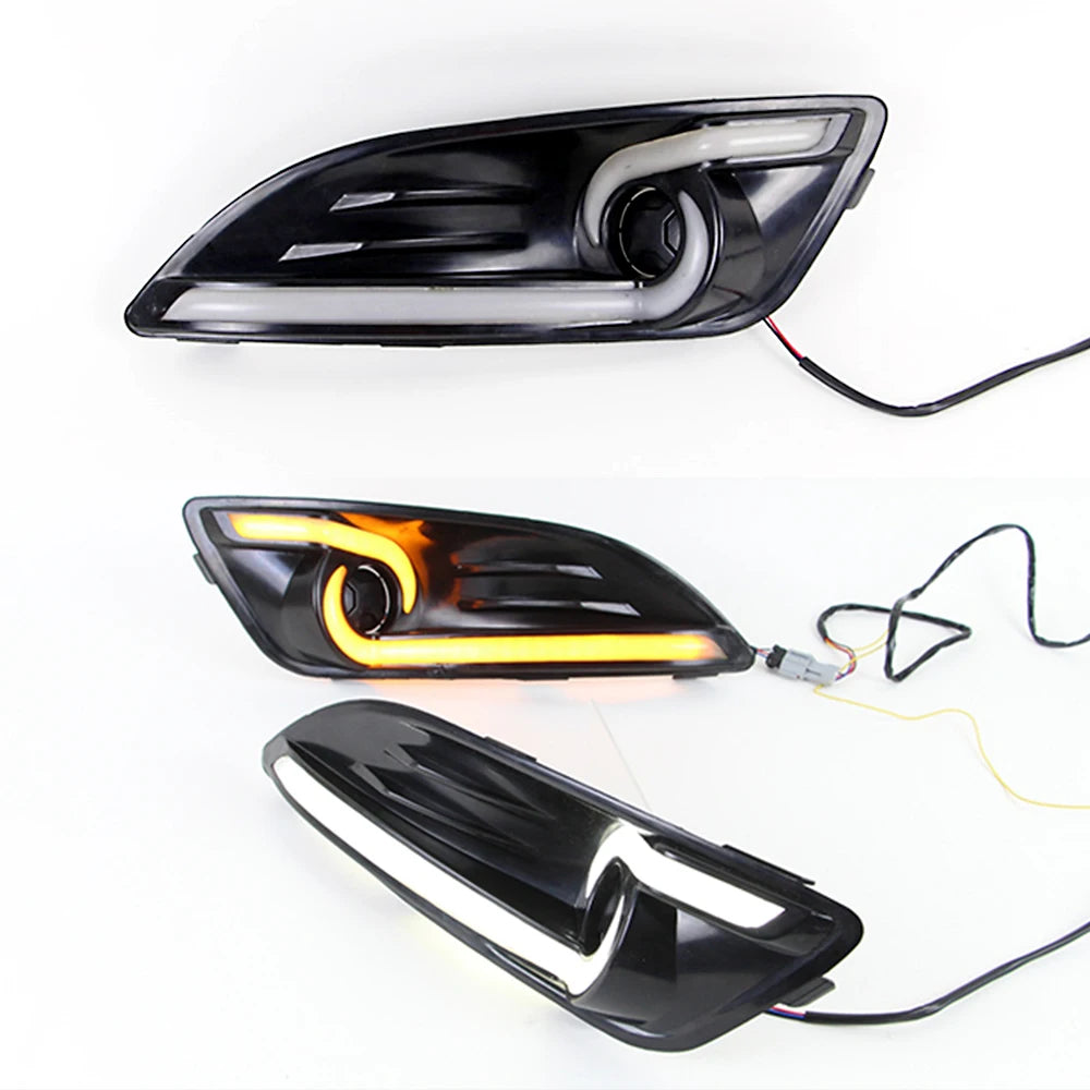 Ford Fiesta 2013–2016 DRL Daytime Running Lights – White LED Fog Lamp Cover Set
