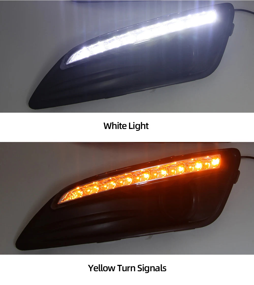 2PCS LED DRL Daytime Running Lights for Ford Fiesta 2013–2016 – Waterproof Fog Light Upgrade