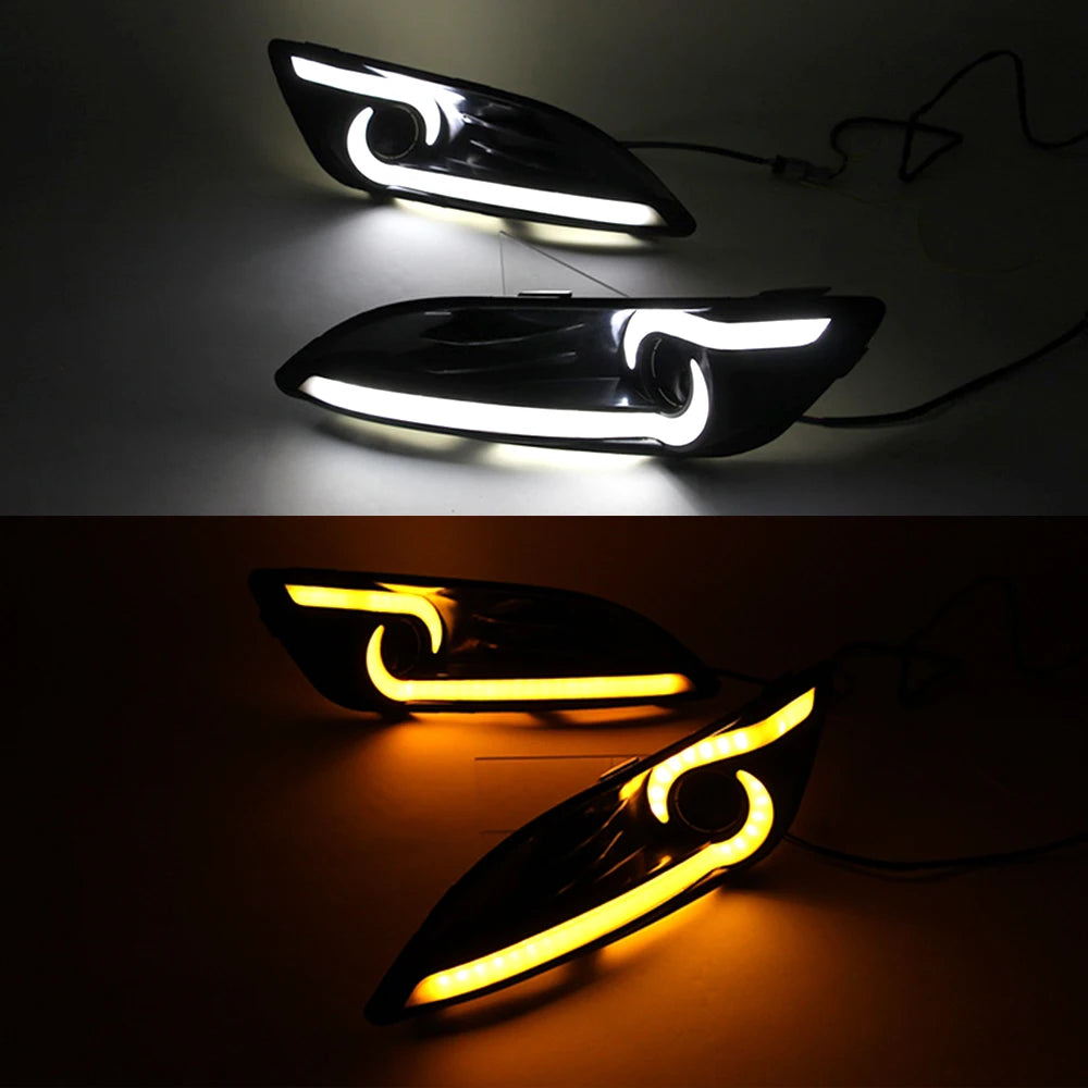 Ford Fiesta 2013–2016 DRL Daytime Running Lights – White LED Fog Lamp Cover Set