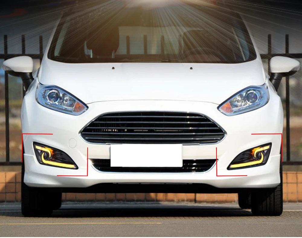 Ford Fiesta 2013–2016 DRL Daytime Running Lights – White LED Fog Lamp Cover Set