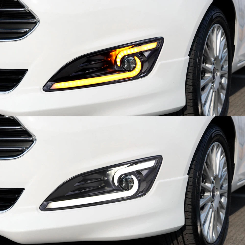 Ford Fiesta 2013–2016 DRL Daytime Running Lights – White LED Fog Lamp Cover Set