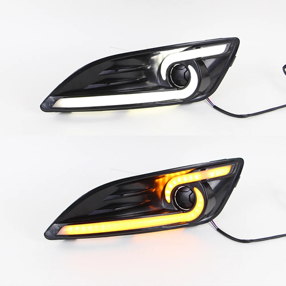Ford Fiesta 2013–2016 DRL Daytime Running Lights – White LED Fog Lamp Cover Set