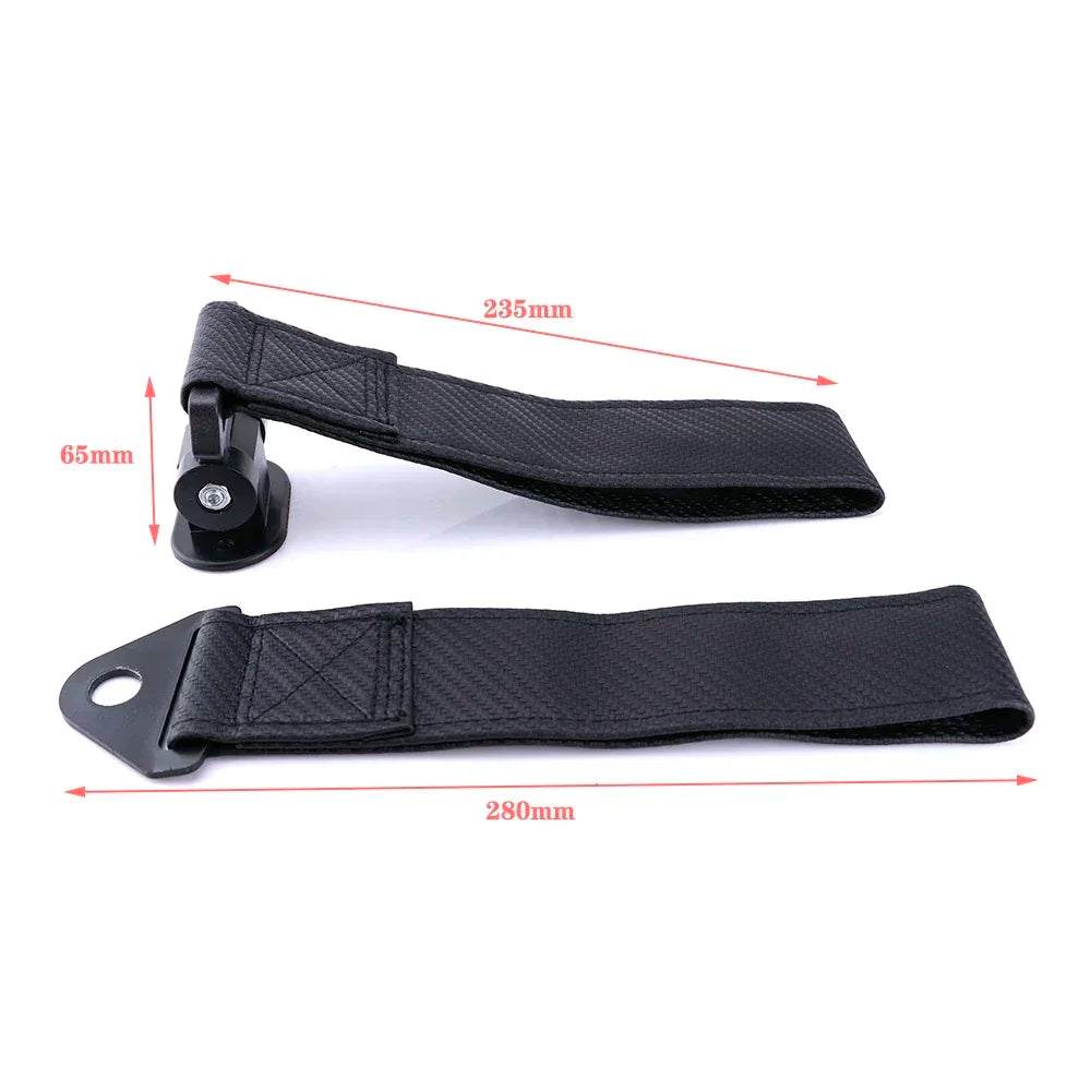 Car Tow Strap with ST Racing Emblem – Carbon Fiber Style