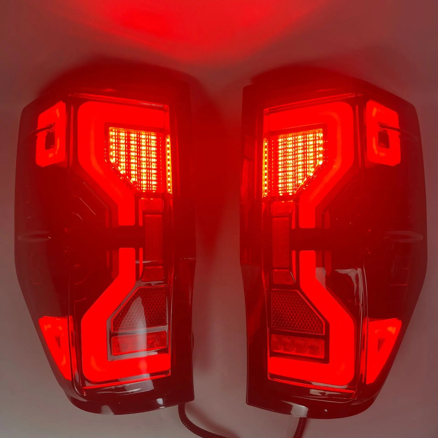 LED Tail Light Assembly for Ford Ranger T6/T7/T8 2012–2021 – Smoked Black Full LED Turn Signal, Reverse & Brake Lights – Fits Raptor, XL, XLT, Wildtrak