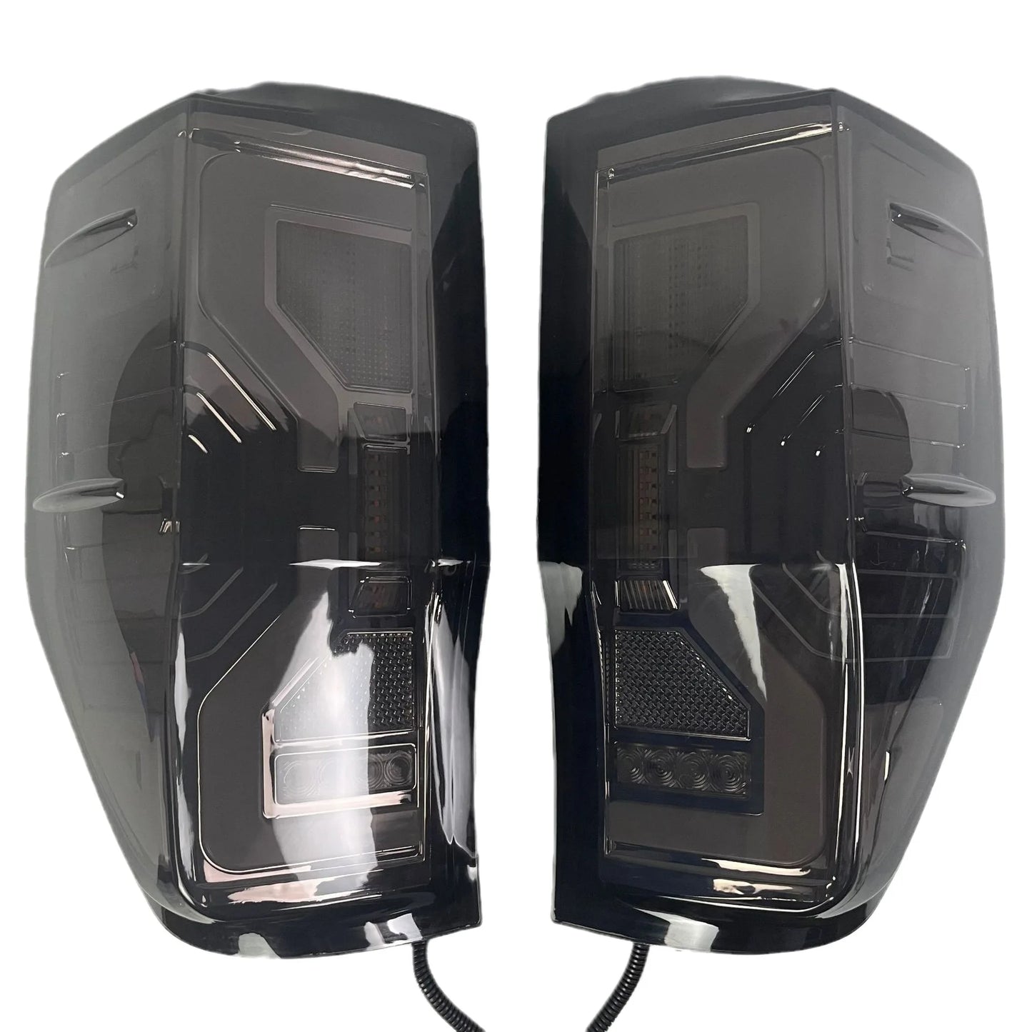 LED Tail Light Assembly for Ford Ranger T6/T7/T8 2012–2021 – Smoked Black Full LED Turn Signal, Reverse & Brake Lights – Fits Raptor, XL, XLT, Wildtrak