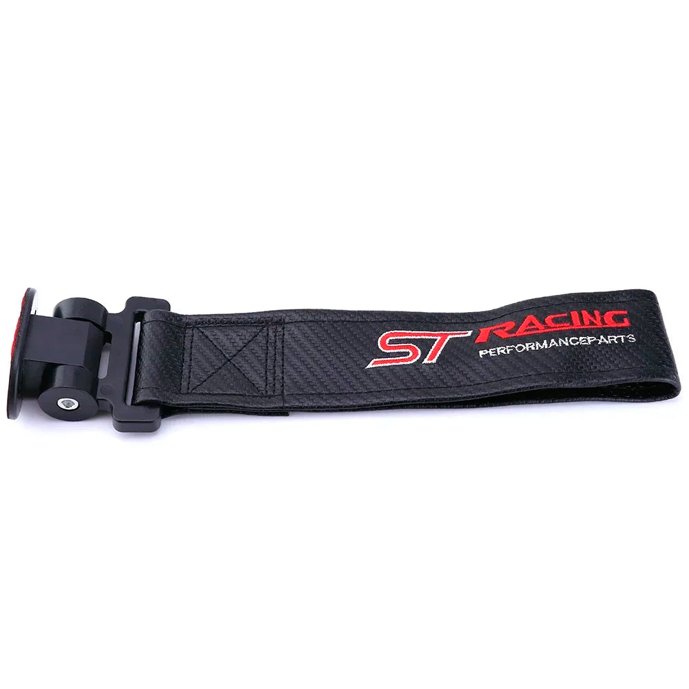 Car Tow Strap with ST Racing Emblem – Carbon Fiber Style