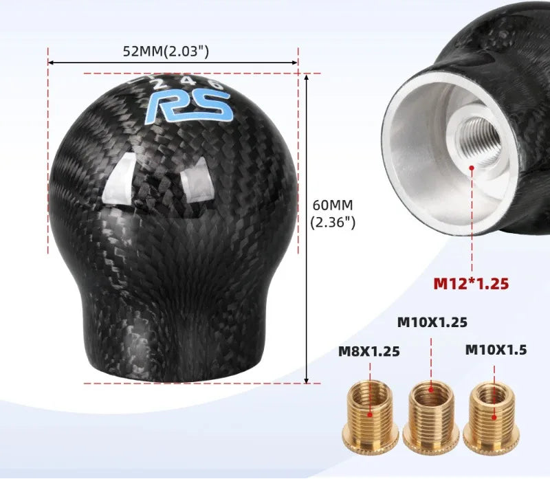 Carbon Fiber Gear Shift Knob for Focus/Fiesta - ST 6-Speed Manual Car Shift Knob, Styling Mod Part