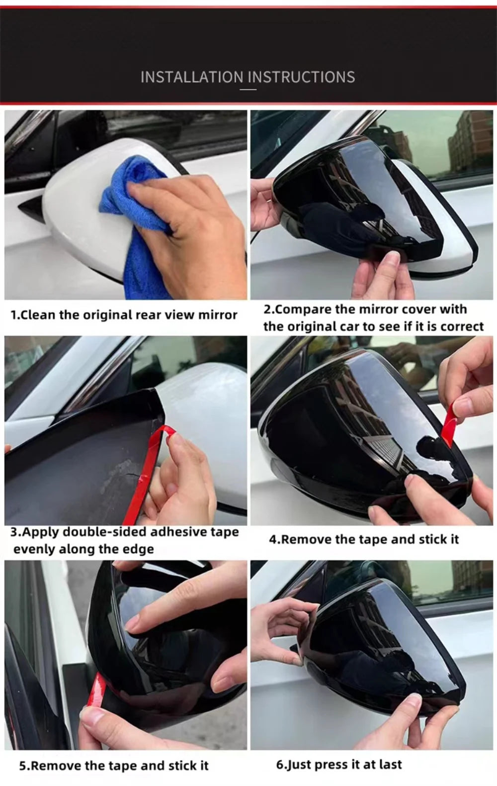 M Style Mirror Covers For Ford Fiesta MK7 2009-2018 - Add On