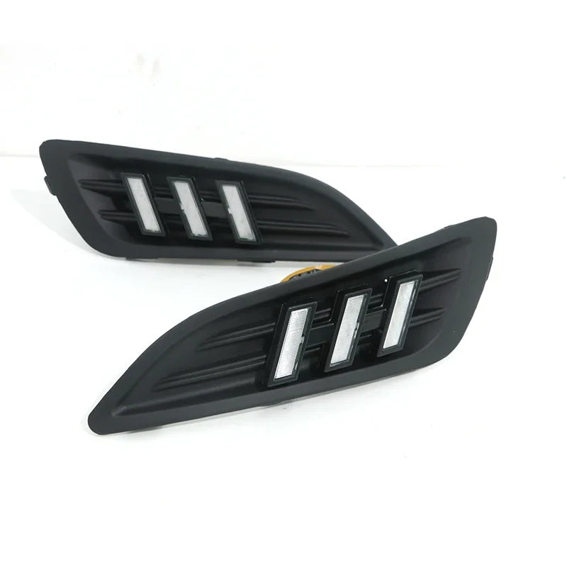 DRL Daytime Running Lights for Ford Fiesta 2013–2016 – LED Fog Lamp Covers (White)