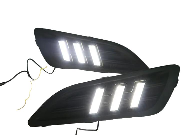 DRL Daytime Running Lights for Ford Fiesta 2013–2016 – LED Fog Lamp Covers (White)