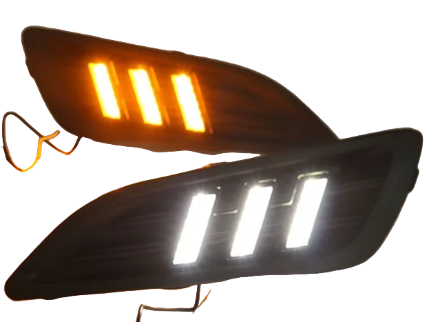 DRL Daytime Running Lights for Ford Fiesta 2013–2016 – LED Fog Lamp Covers (White)